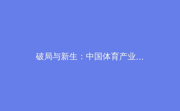 破局与新生：中国体育产业的数字化转型与未来展望