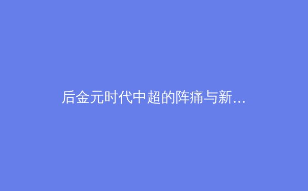 后金元时代中超的阵痛与新生：从资本狂欢到青训体系重构的深度解析